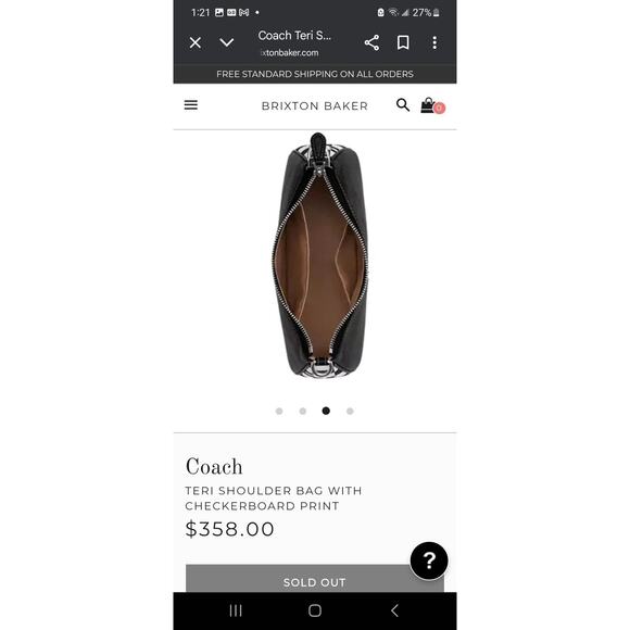 COACH Teri Crossbody Shoulder Bag Checkerboard Chalk/Black Coachtopia CR103 - Picture 5 of 10